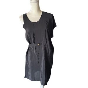 Barneys New York Black Garment midi dress